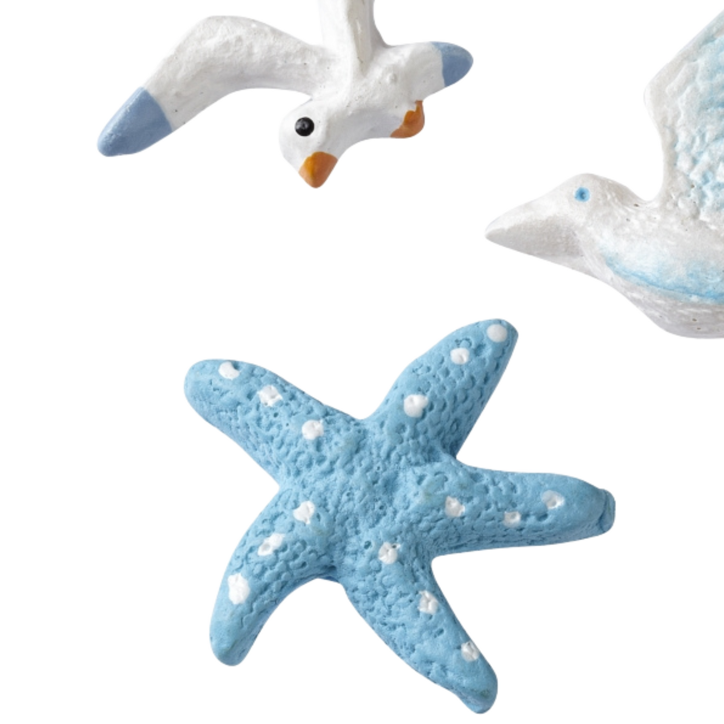 Maritime Streuteile Möwe Seestern 2D Miniatur Set Polyresin 2 cm Tischdeko Basteln