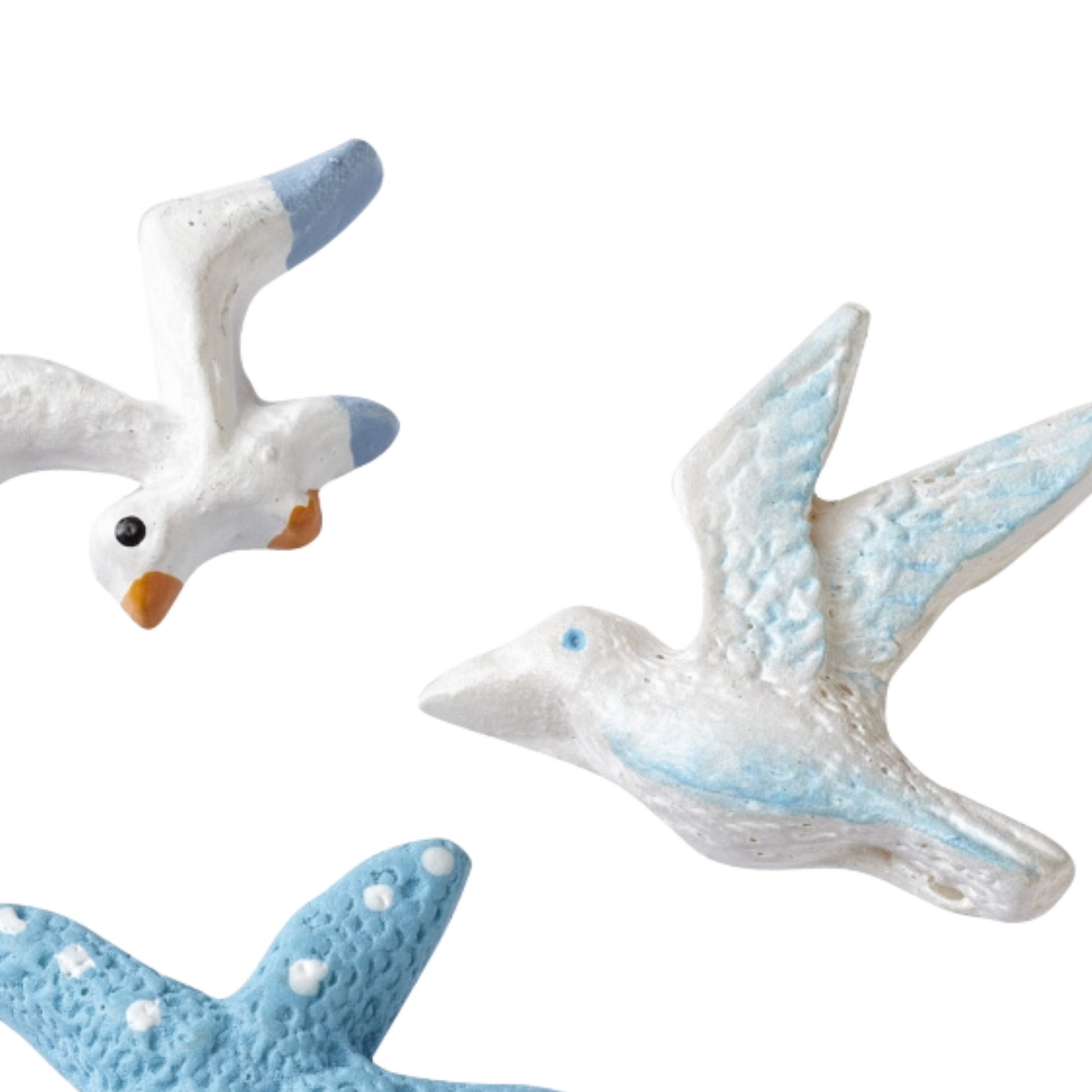 Maritime Streuteile Möwe Seestern 2D Miniatur Set Polyresin 2 cm Tischdeko Basteln