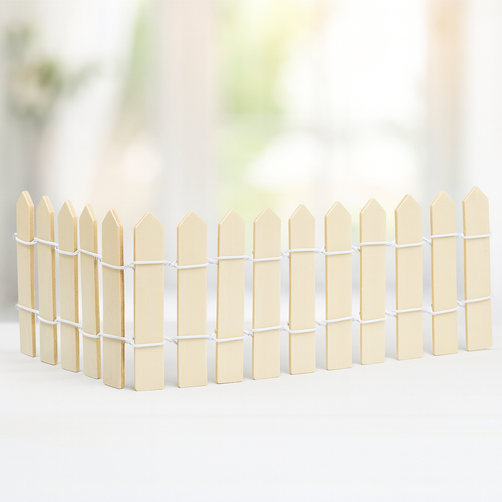 Miniatur Gartenzaun aus Holz in natur 25x6,5 cm