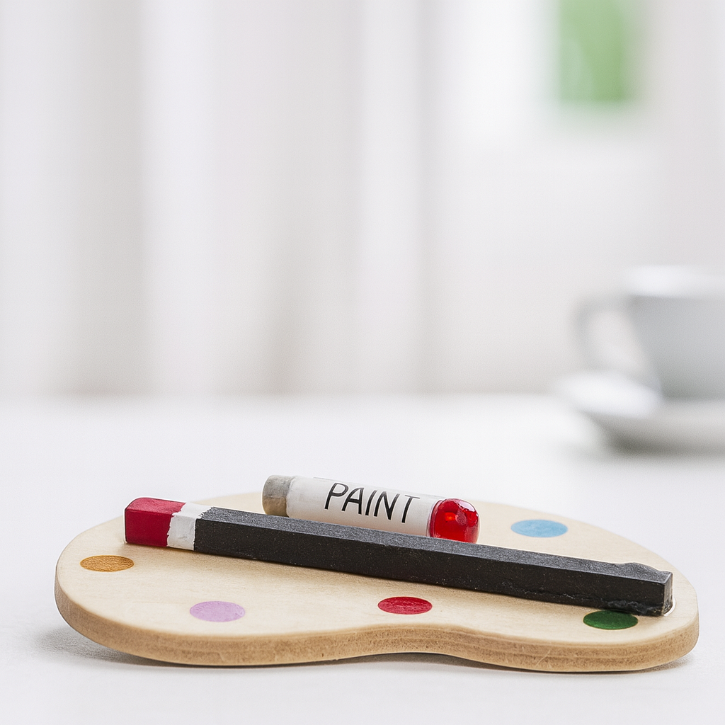 Miniatur Mal-Paletten 2er-Set aus Holz, ca. 5 cm – Hobby & Wichtel Zubehör