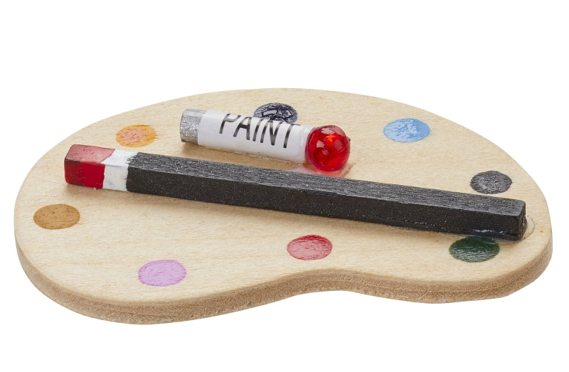 Miniatur Mal-Paletten 2er-Set aus Holz, ca. 5 cm – Hobby & Wichtel Zubehör