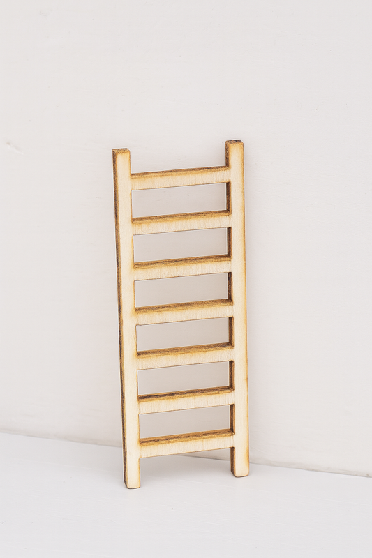Miniatur Wichtelleiter aus Holz, 6 cm, Leiter für Wichtelhaus