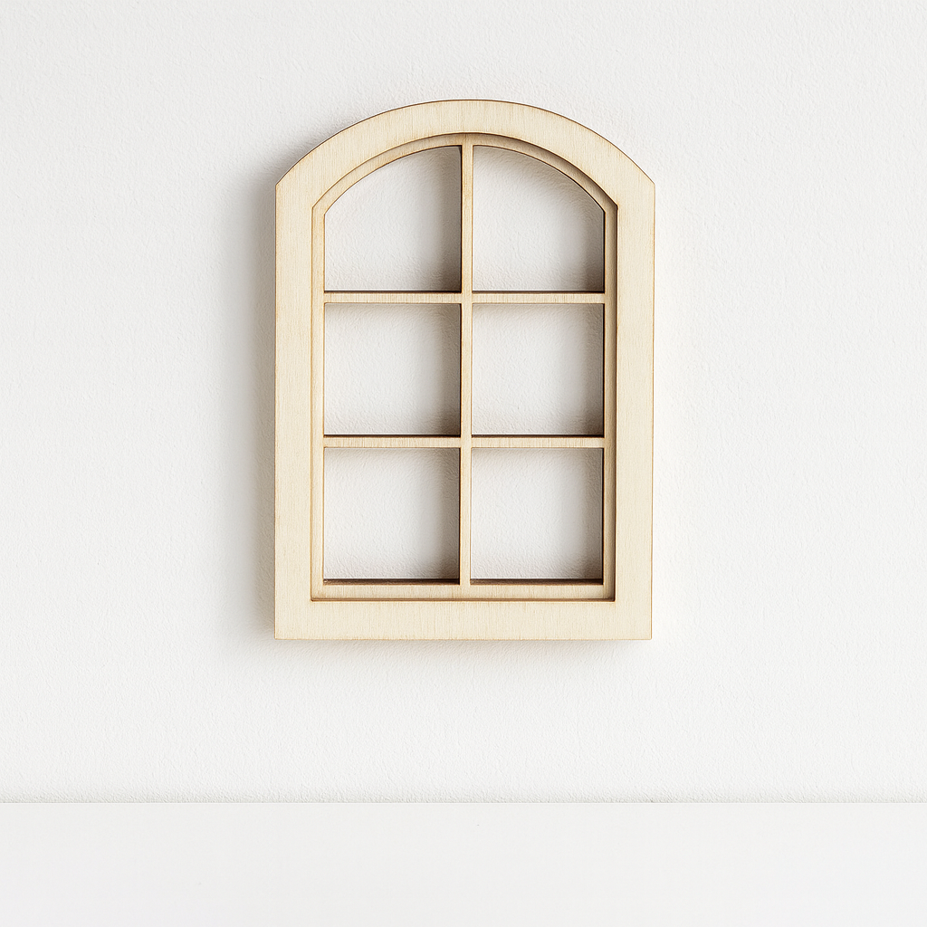 Miniatur Fenster aus Holz 7,5×10 cm für Wichtelhaus Deko und Basteln