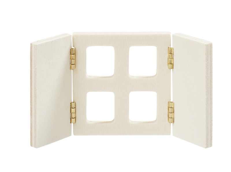 Miniatur Holzfenster mit öffnenden Fensterläden 11,5×6 cm für Wichtelhaus