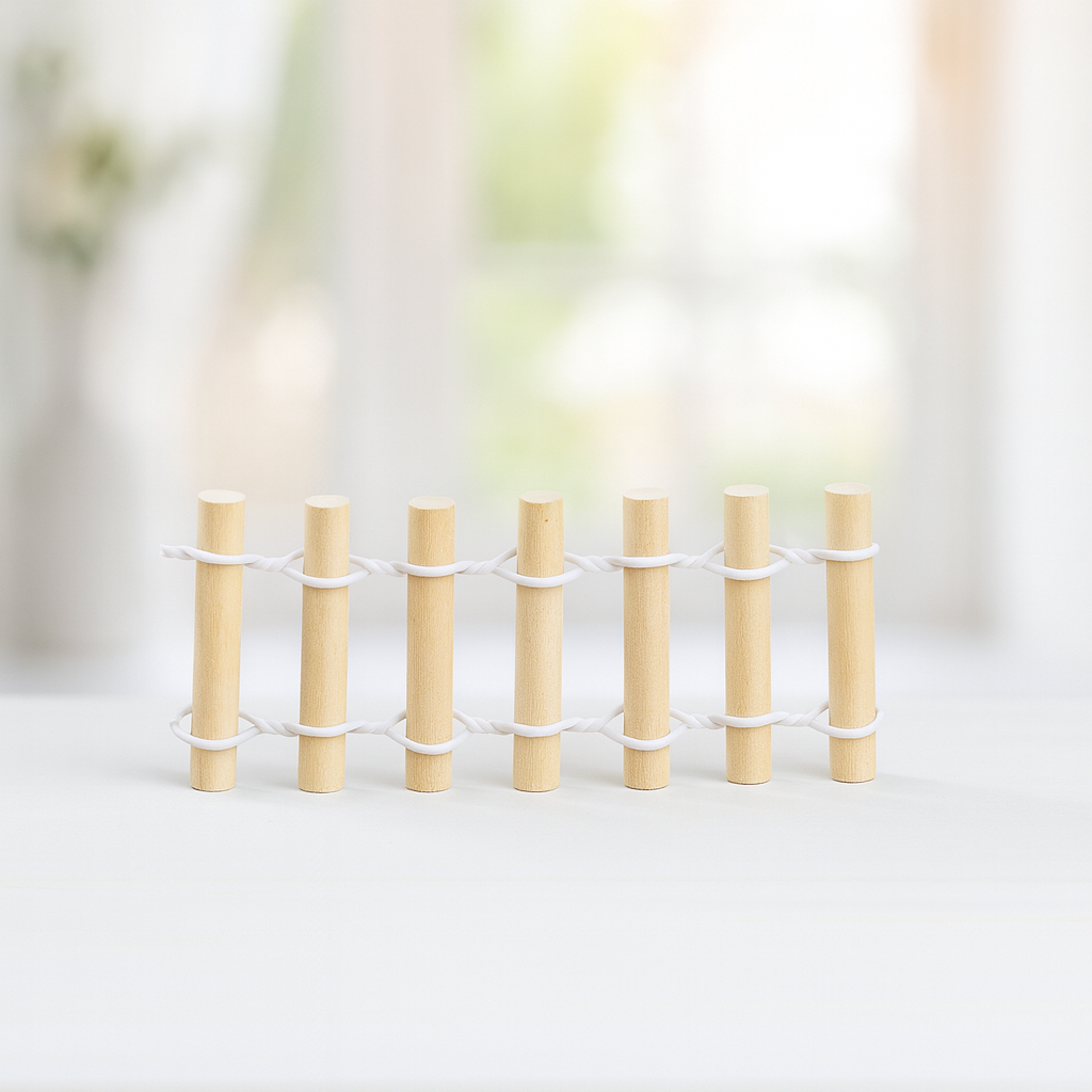 Miniatur Gartenzaun Natur 2er-Set 10x3,5 cm aus Holz – Wichtel Zubehör