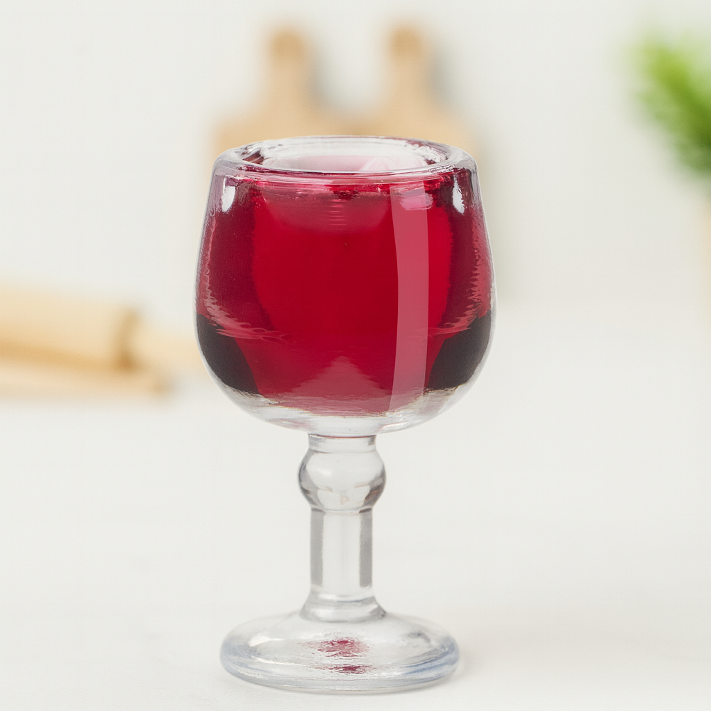 Miniatur Weinglas transparent, 2 cm, 4er-Set – Wichtel Zubehör & Deko