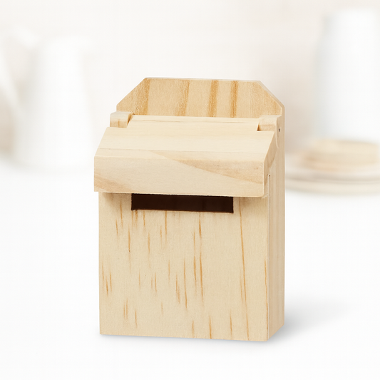 Miniatur Briefkasten Wichtelpost aus Holz natur für Wichtelhaus und Geldgeschenke