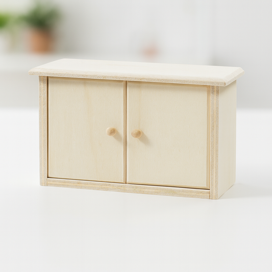 Miniatur Kommode aus Holz natur für Wichtelhaus und Geldgeschenk Dekoration