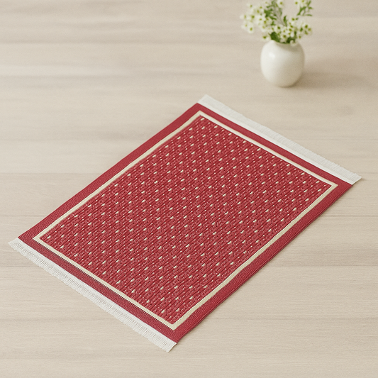 Miniatur Teppich rot aus Stoff 10x15cm als Wichtel Zubehör