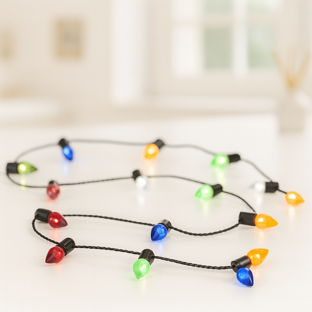 Miniatur Party-Girlande bunt als Wichtel Zubehör für das Wichtelhaus