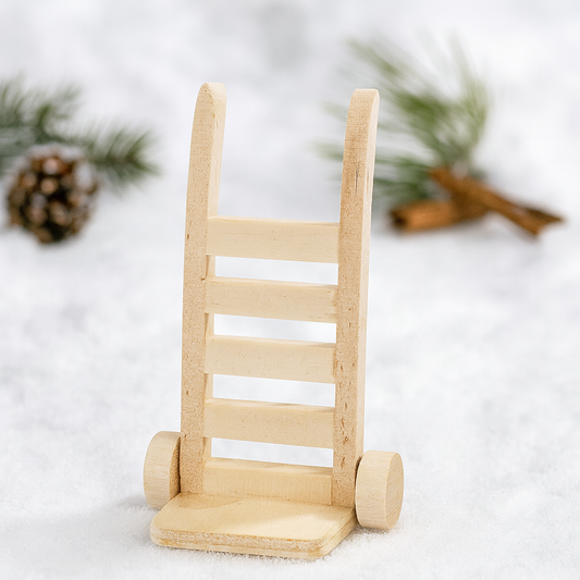 Miniatur Sackkarre aus Holz als Wichtel Zubehör für das Wichtelhaus
