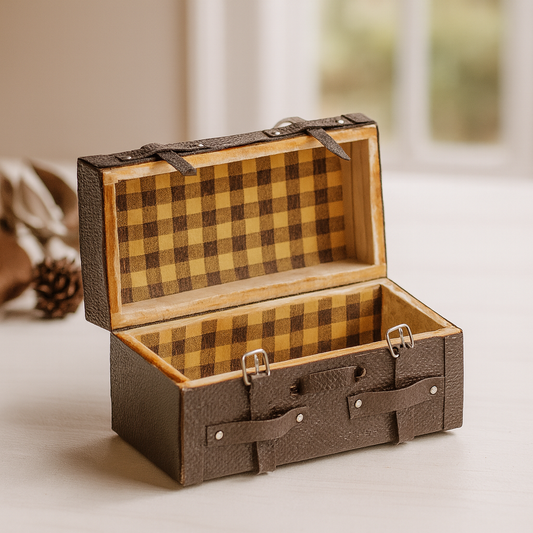 Miniatur Koffer zum Öffnen als Wichtel Zubehör für das Wichtelhaus oder Geldgeschenke