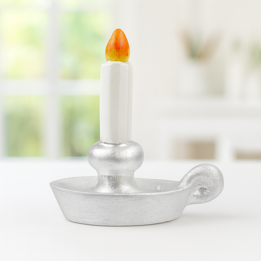 Miniatur Kerzenhalter Weihnachten aus Polyresin als Wichtel Zubehör