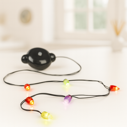Miniatur LED-Lichterkette bunt mit 6 Lampen als Wichtel Zubehör