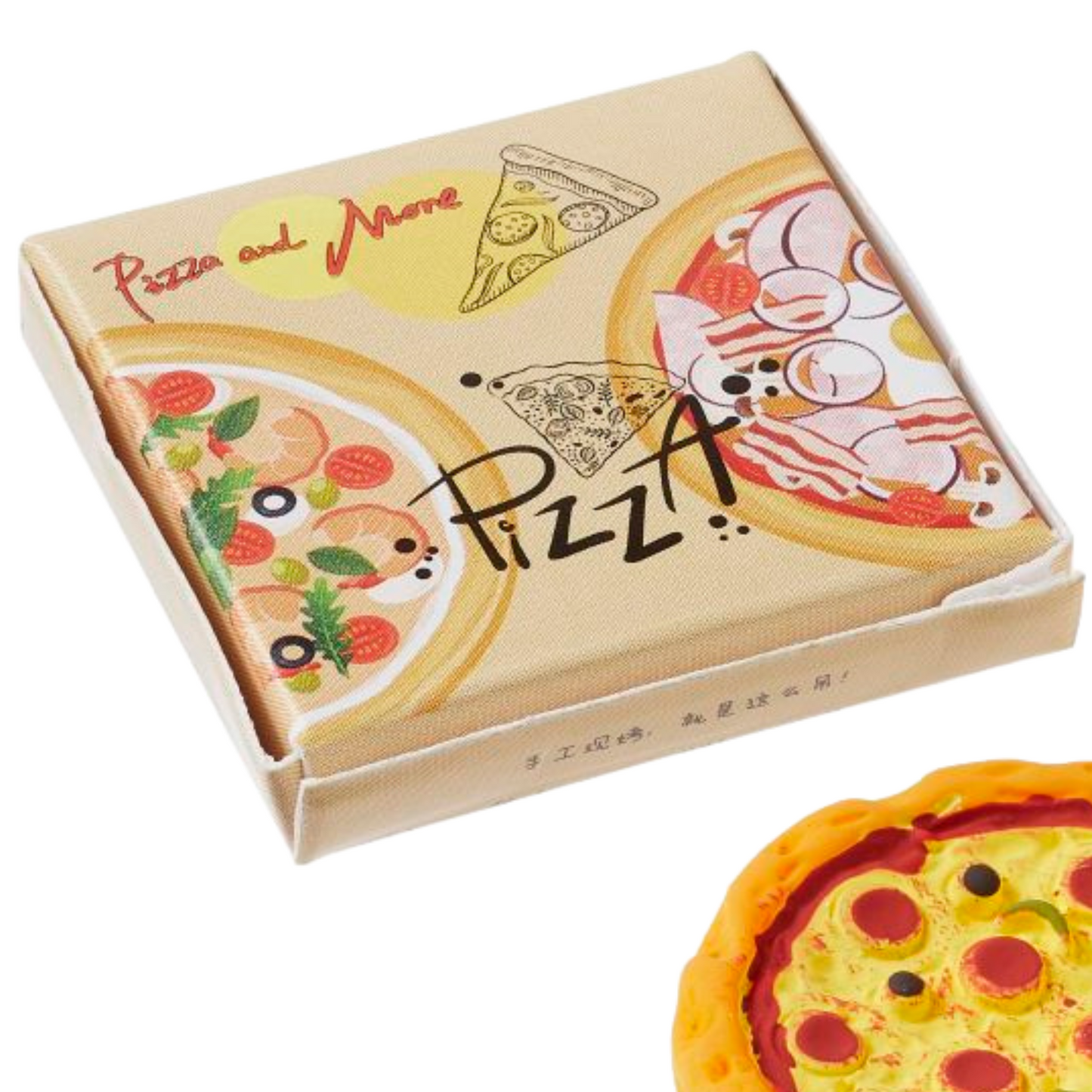 Miniatur Pizza im Karton 3,3cm als Wichtel Zubehör fürs Wichtelhaus