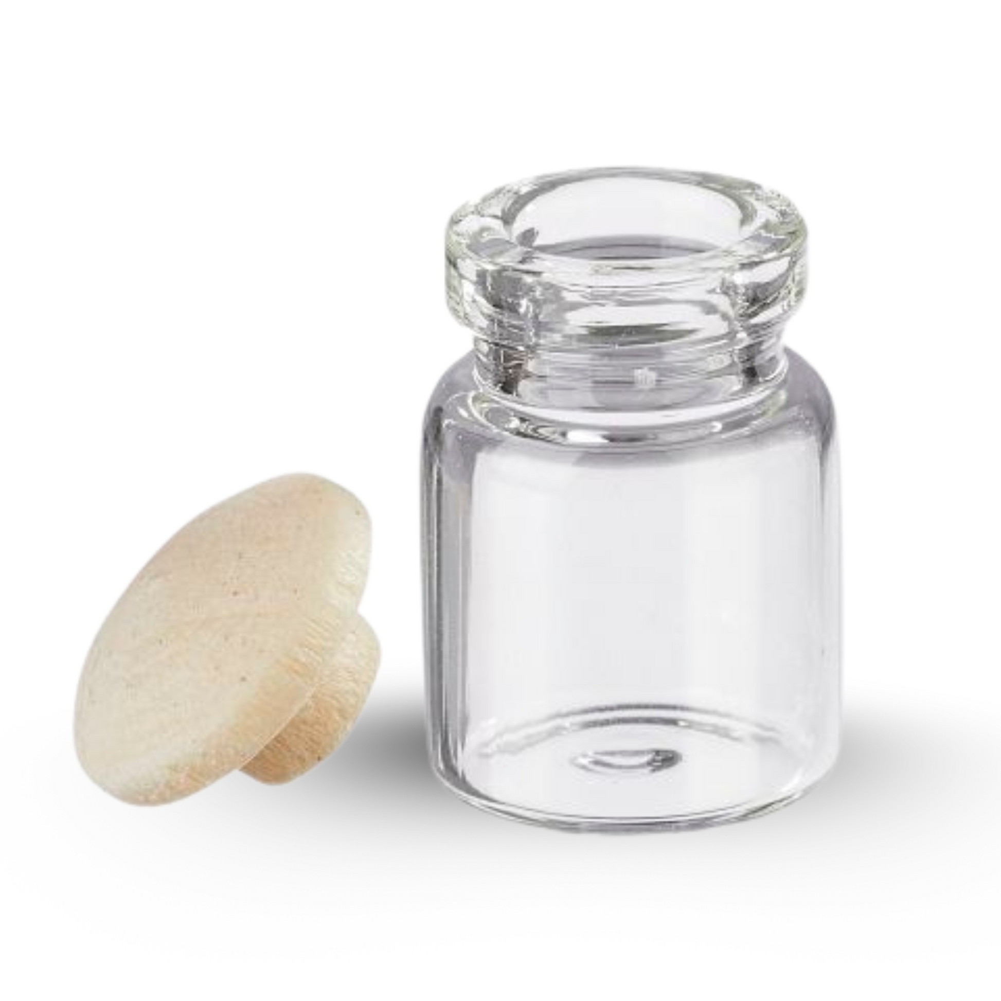 Miniatur Glasflaschen mit Holzstopfen 4-teilig als Wichtel Zubehör fürs Wichtelhaus