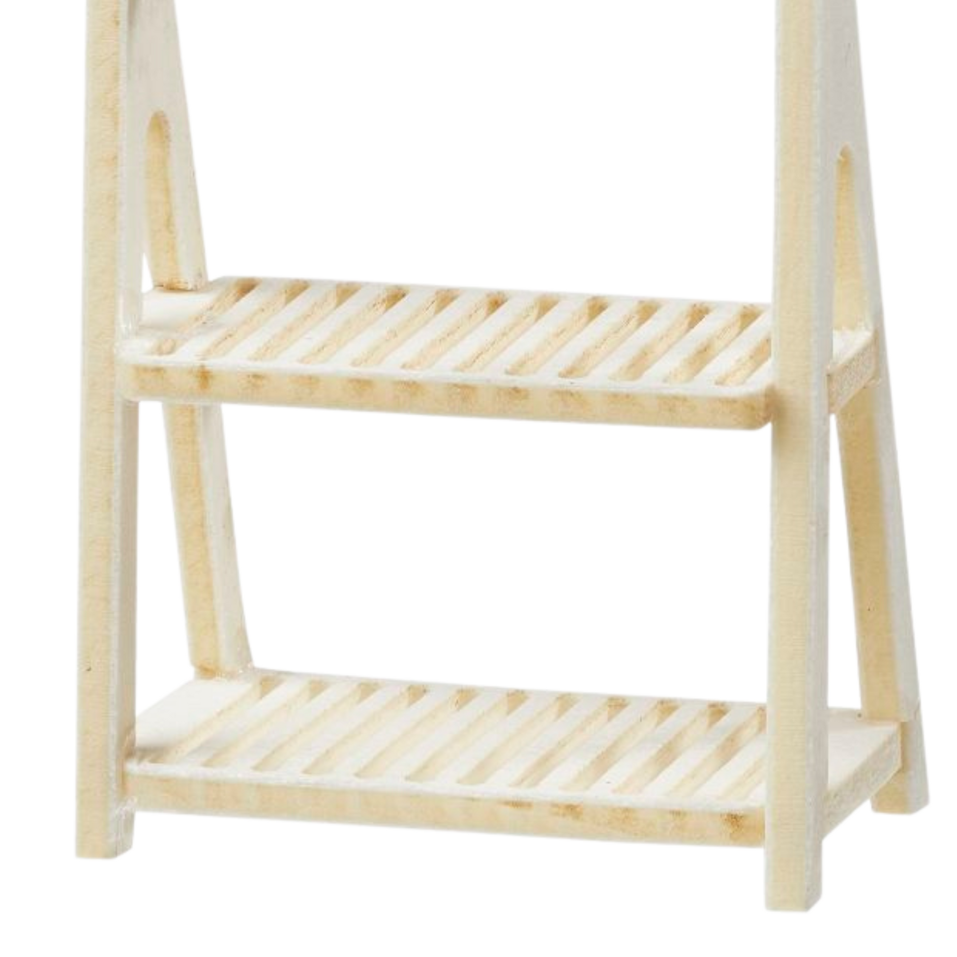 Miniatur Regal aus Holz mit zwei Ablagen, Wichtel Zubehör für Wichtelhaus und Geldgeschenke