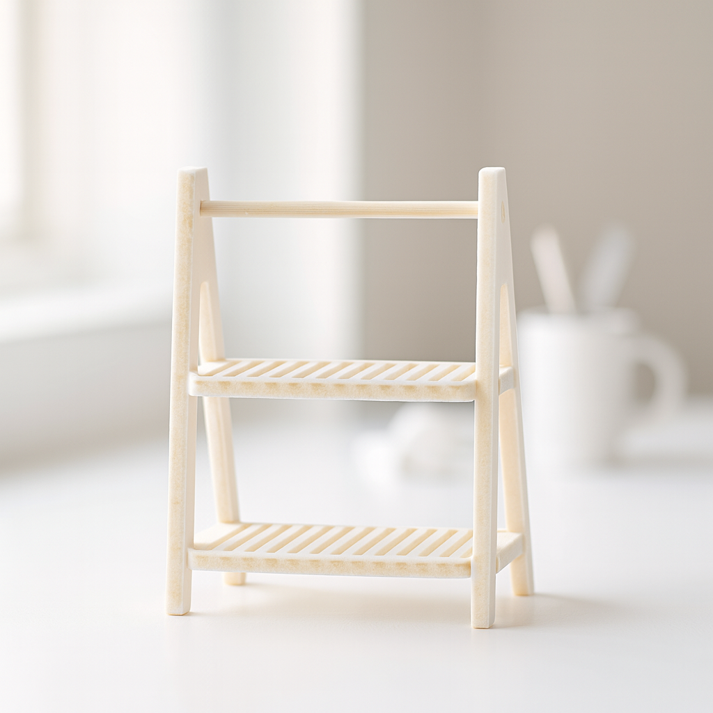 Miniatur Regal aus Holz mit zwei Ablagen, Wichtel Zubehör für Wichtelhaus und Geldgeschenke