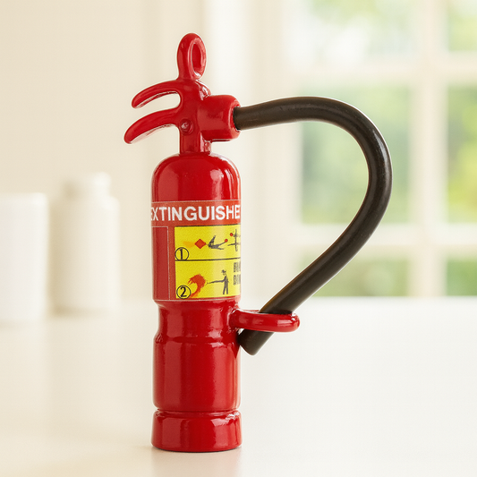 Miniatur Feuerlöscher rot im 2er-Set aus Kunststoff, Wichtel Zubehör für Wichtelhaus und Geldgeschenke