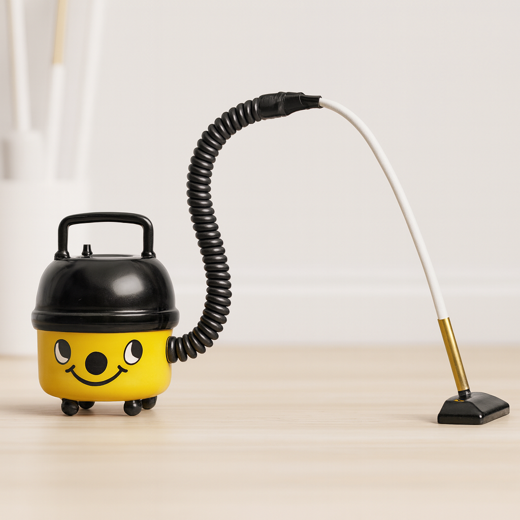 Miniatur Staubsauger aus Kunststoff mit Schlauch, Wichtel Zubehör für Wichtelhaus und Geldgeschenke