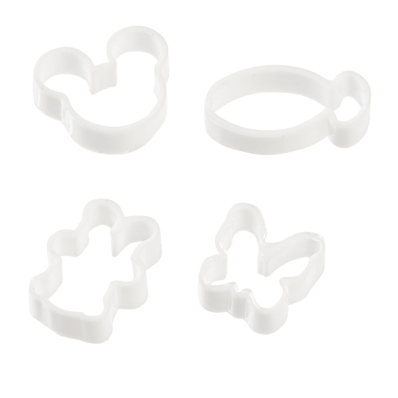 Miniatur Ausstechformen 4-teilig aus Kunststoff, Wichtel Zubehör für Küche und Geldgeschenke