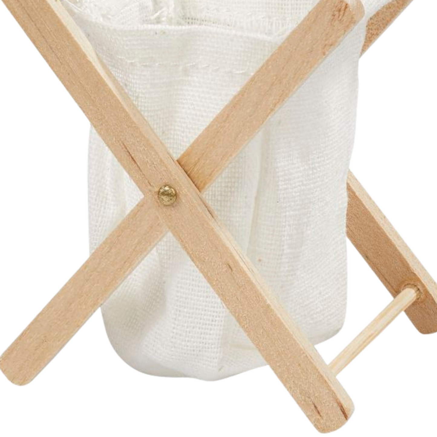 Miniatur Wäschesack mit Holzgestell und Stoffeinsatz, Wichtel Zubehör für Wichtelhaus und Geldgeschenke