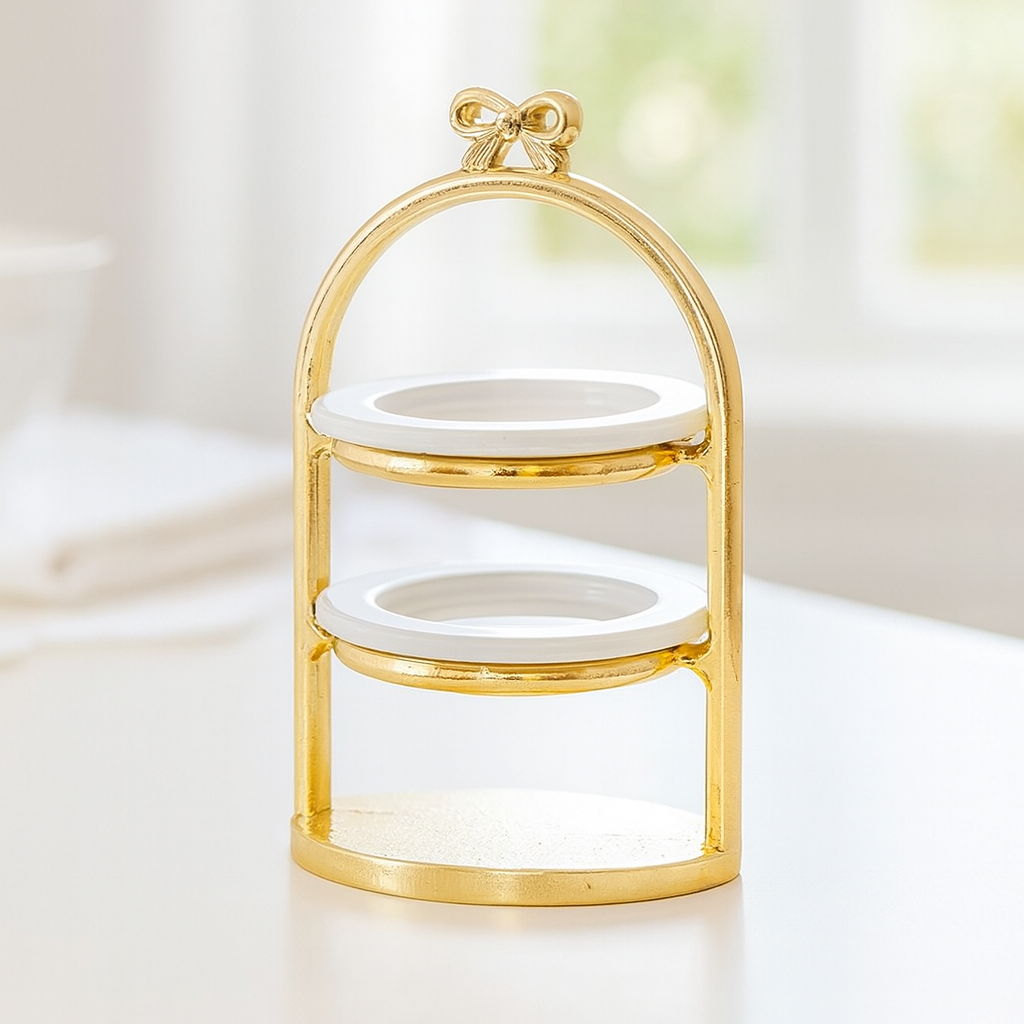 Miniatur Etagere aus Kunststoff ca. 3x5 cm als Wichtel Zubehör für Wichtelhaus und Geldgeschenke