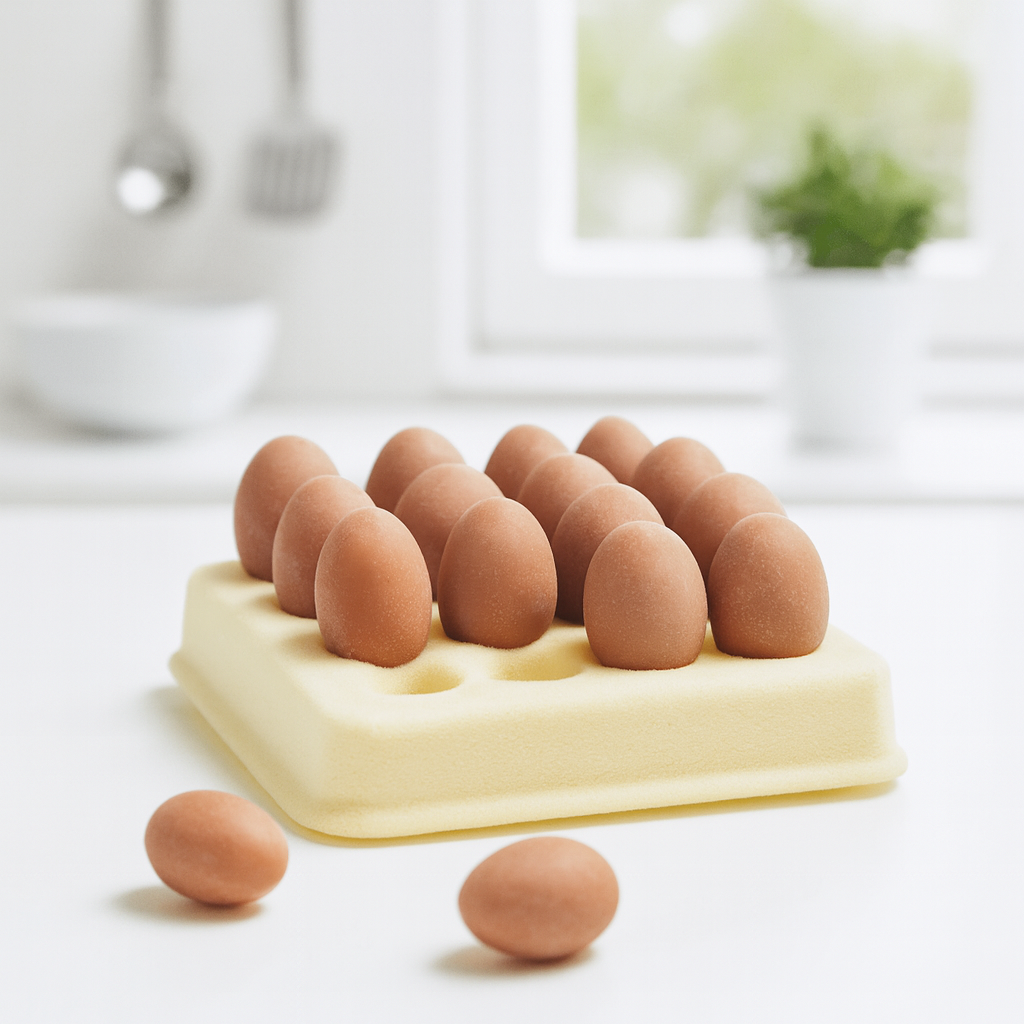 Miniatur Eier braun 16-teilig aus Kunststoff als Wichtel Zubehör für Wichtelhaus