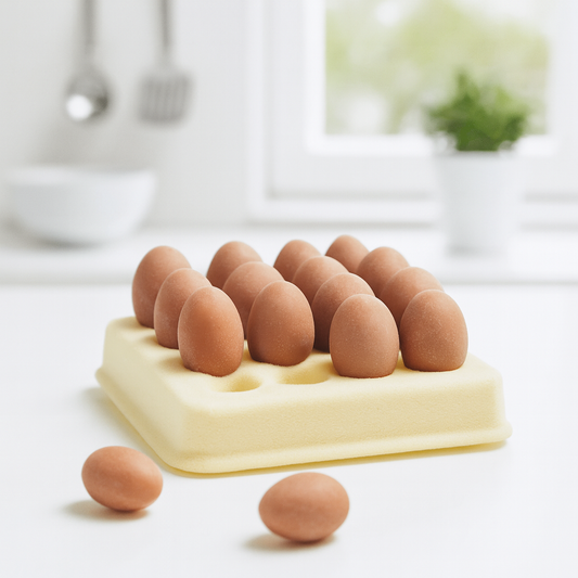 Miniatur Eier braun 16-teilig aus Kunststoff als Wichtel Zubehör für Wichtelhaus