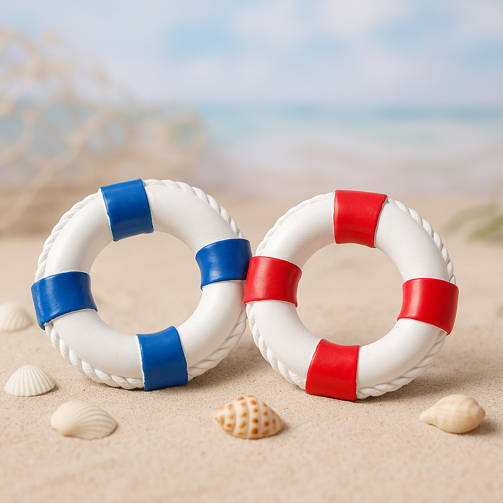Miniatur Rettungsring Schwimmring Rettungsreifen aus Polyresin 4,5 cm maritime Dekofigur für Diorama Modellbau Puppenhaus