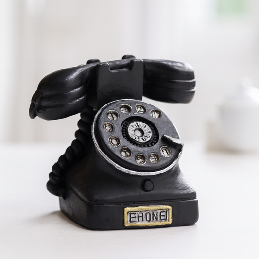 Miniatur Retro Telefon schwarz aus Polyresin, ca. 3x2x4cm – Wichtel Zubehör
