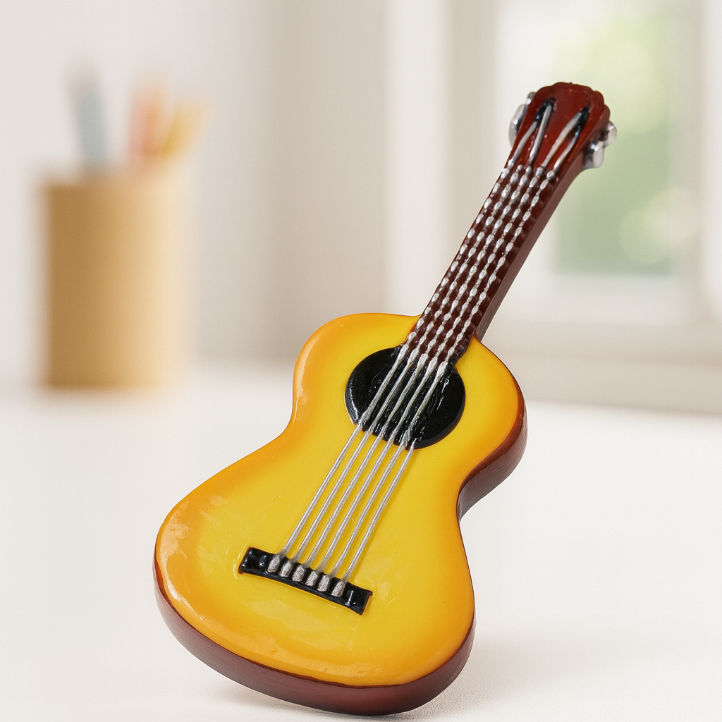 Miniatur Gitarre aus Polyresin, 9,5 cm, dekoratives Wichtel Zubehör