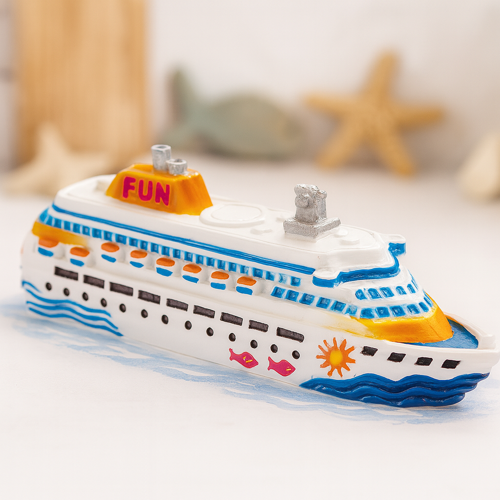 Kreuzfahrtschiff Dekofigur 12 cm Polyresin maritime Miniatur für Reisen Urlaub Geldgeschenk Diorama Modellbau Puppenhaus