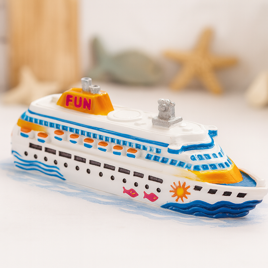 Kreuzfahrtschiff Dekofigur 12 cm Polyresin maritime Miniatur für Reisen Urlaub Geldgeschenk Diorama Modellbau Puppenhaus