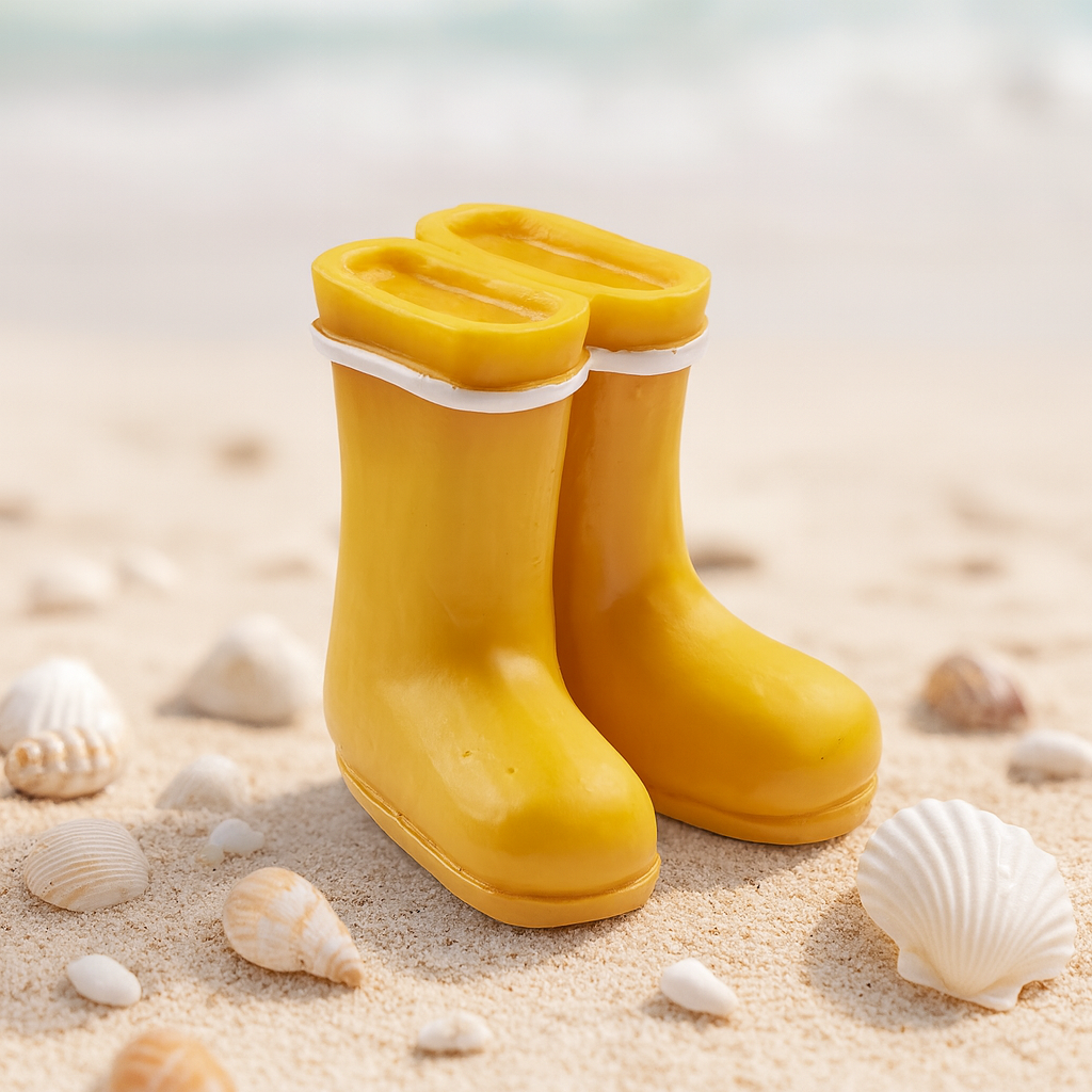 Gummistiefel Miniatur gelb aus Polyresin 4cm Regenstiefel Dekofigur für Diorama Modellbau Puppenhaus Geldgeschenk Zubehör