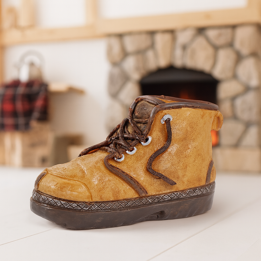Miniatur Wanderschuh braun 5cm aus Polyresin für Wandern Trekking Berge Diorama Modellbau Geldgeschenk Zubehör