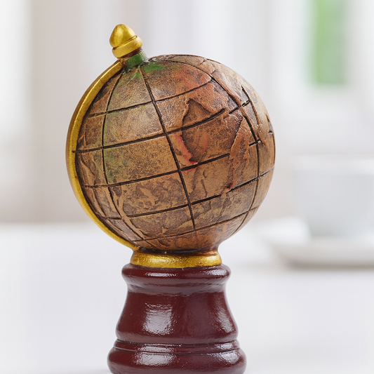 Miniatur Globus Retro aus Polyresin, ca. 4,5 cm – Wichtel Zubehör