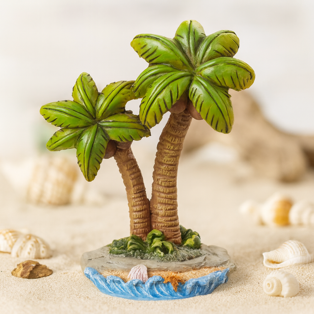 Dekofigur Palme 7,5 cm Miniatur aus Polyresin für maritim Sommer Urlaub Diorama Tischdekoration Bastelartikel Geschenkidee Zubehör