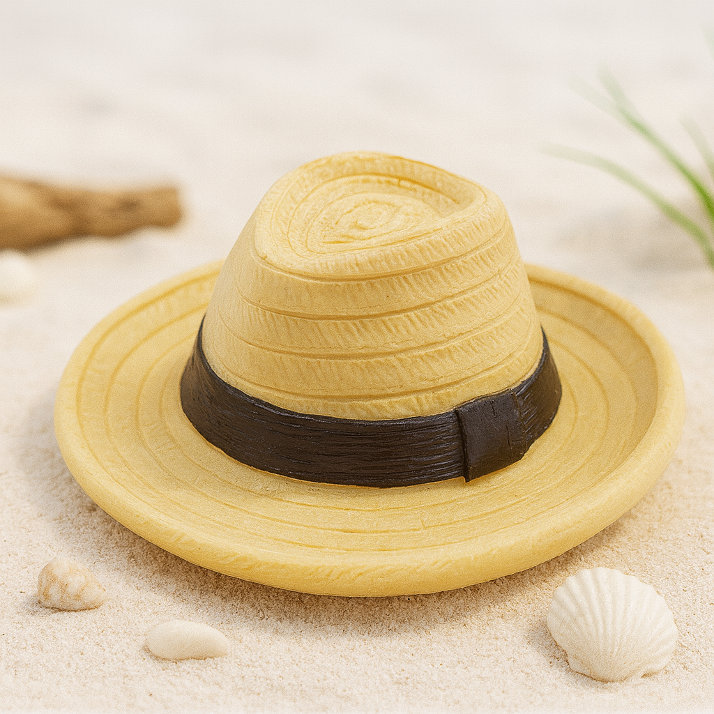 Miniatur Sommerhut aus Polyresin 4,5 cm Strohhut Dekofigur für Geldgeschenk Zubehör Urlaub Reisen Diorama Modellbau
