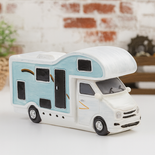 Wohnmobil Miniatur Dekofigur 8cm Polyresin Camping Reise Urlaub Modellbau Geldgeschenk Zubehör Diorama
