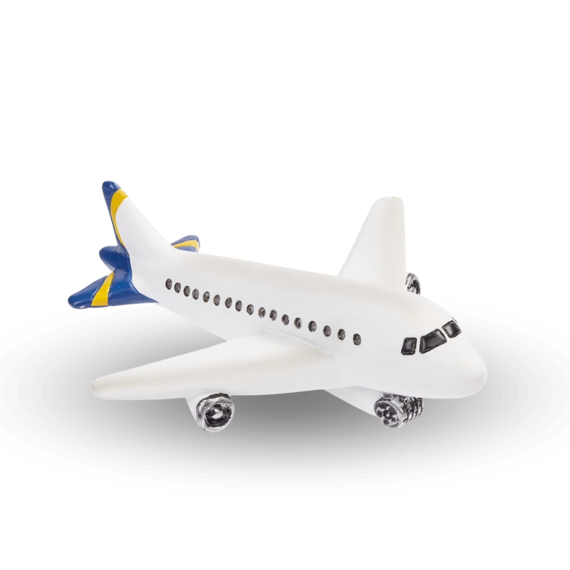 Flugzeug Miniatur Dekofigur aus Polyresin ca. 10cm weiß Modellbau Reise Urlaub Geschenkidee Zubehör Diorama