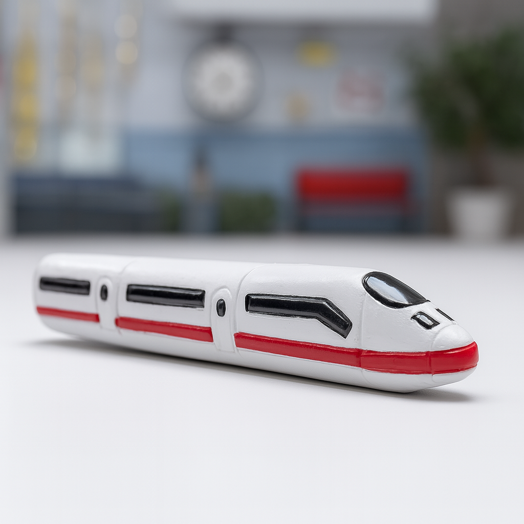 ICE Zug Miniatur 6,5 cm aus Polyresin weiß rot Dekofigur Reisen Urlaub Modellbau Diorama Geldgeschenk Zubehör