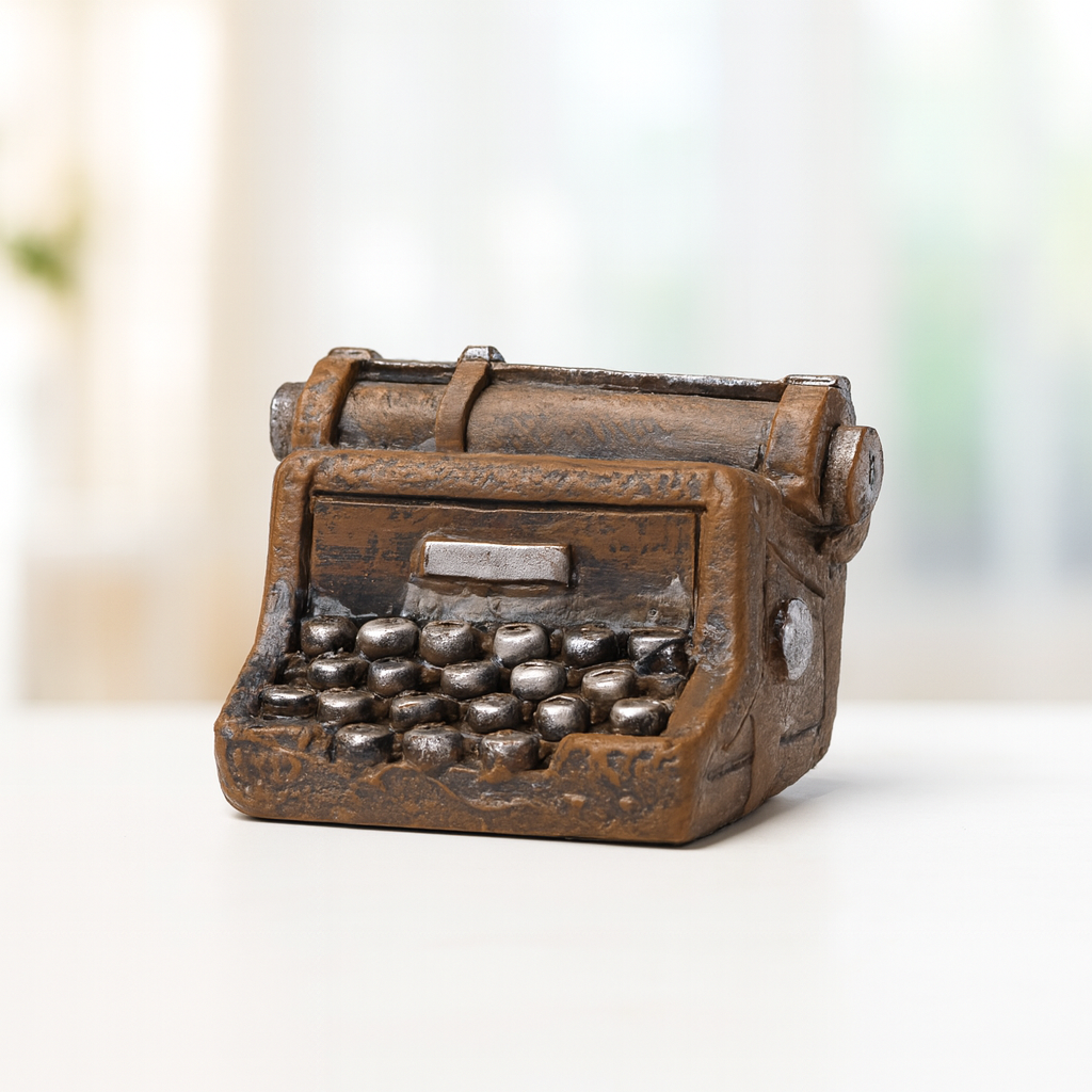 Miniatur Schreibmaschine aus Polyresin, 2,5 cm, Vintage Wichtel Deko