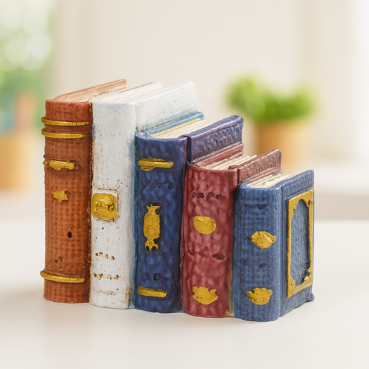 Miniatur Bücher aus Polyresin, 4 cm, dekoratives Wichtel Zubehör