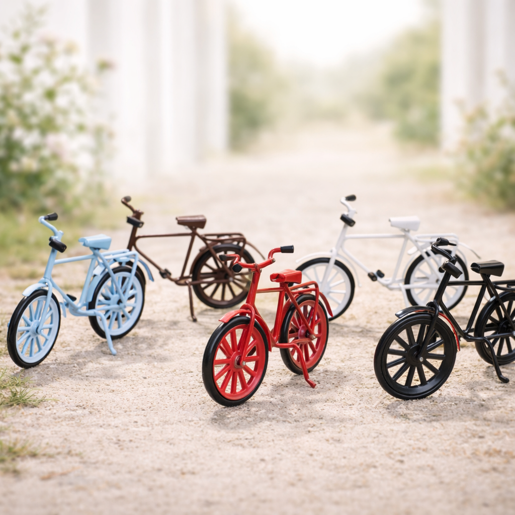 Miniatur Fahrrad schwarz aus Metall 9,5 cm