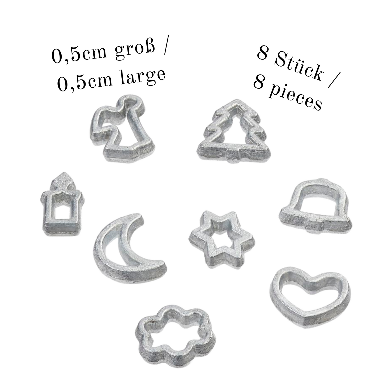 Miniatur Ausstechformen Set aus Metall 8-teilig als Wichtel Zubehör
