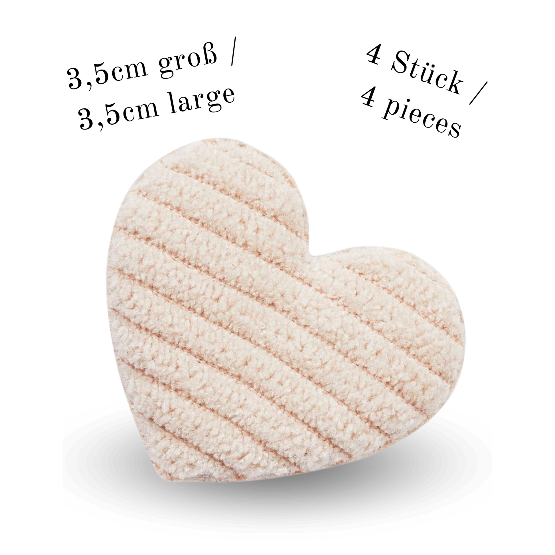 Miniatur Stoffherz Kissen beige als Wichtel Zubehör für das Wichtelhaus