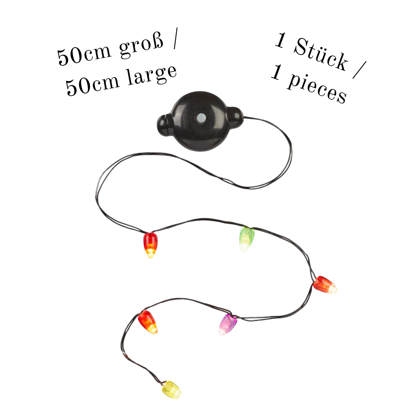 Miniatur LED-Lichterkette bunt mit 6 Lampen als Wichtel Zubehör